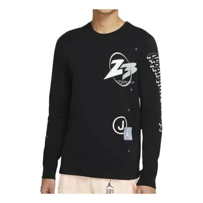Air Jordan 23 Air Logo Printing Athleisure Casual Sports Long Sleeves 'black'