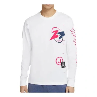 Air Jordan 23 Air Printing Casual Sports Round Neck Long Sleeves White