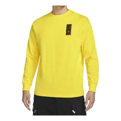 Air Jordan 23 Engineered Athleisure Casual Sports Embossing Label Round Neck Pullover Yellow