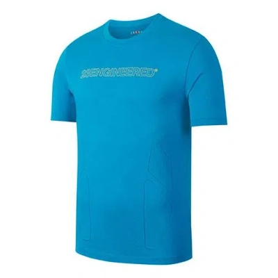Air Jordan 23 Engineered Dri-fit Quick Dry Casual Sports Short Sleeve Blue