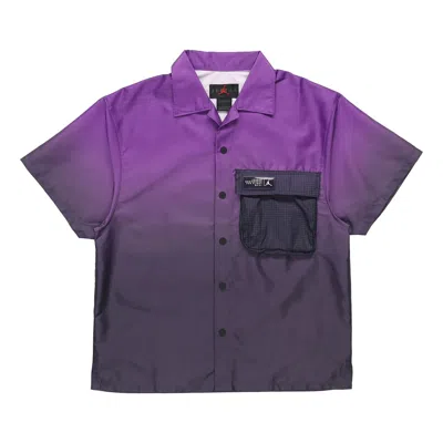 Air Jordan 23 Engineered Gradient Big Pocket Breathable Short Sleeve Shirt Purple