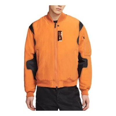 Air Jordan 23 Engineered Numeric Pattern Baseball Collar Long Sleeves Jacket Orange