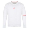 Air Jordan 23 Engineered Quilted Round Neck Pullover Logo Sports Long Sleeves White
