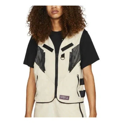 Air Jordan 23 Engineered Woven Splicing Mesh Breathable Cargo Vest Beach Light Yellow In Black