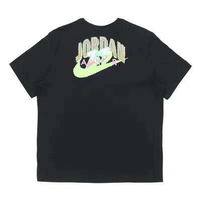 Air Jordan 23 Swoosh Sports Causual Ventilate Letter Printing Round Collar Male Black