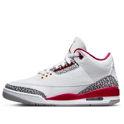 Air Jordan 3 Retro 'cardinal Red' In White