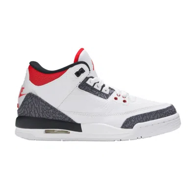 Pre-owned Air Jordan 3 Retro Denim Se Gs 'fire Red' | White | Kid's Size 7