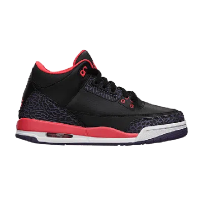 Pre-owned Air Jordan 3 Retro Gs 'crimson' In Black