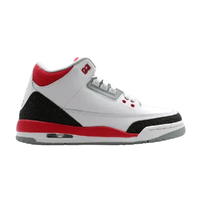 Pre-owned Air Jordan 3 Retro Gs 'fire Red' 2007 In White