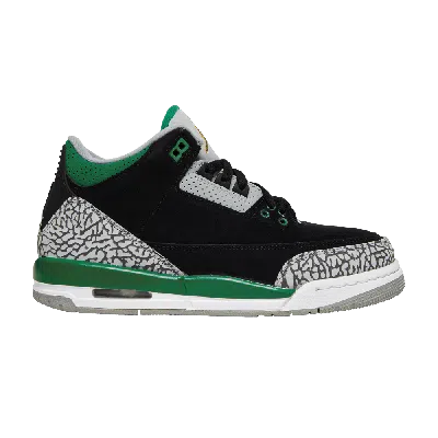 Pre-owned Air Jordan 3 Retro Gs 'pine Green' In Black
