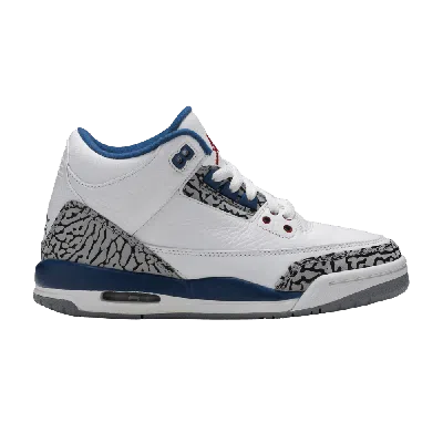 Pre-owned Air Jordan 3 Retro Gs 'true Blue' 2011 In White