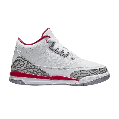 Pre-owned Air Jordan 3 Retro Ps 'cardinal Red' In White