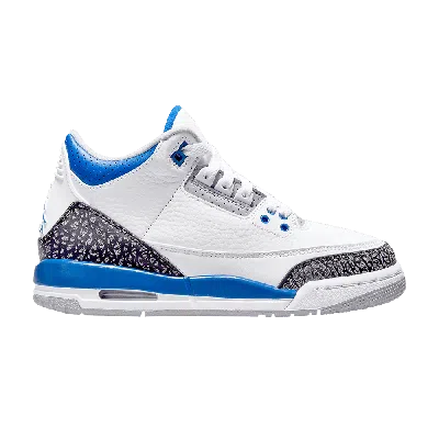 Pre-owned Air Jordan 3 Retro Ps 'racer Blue' In White