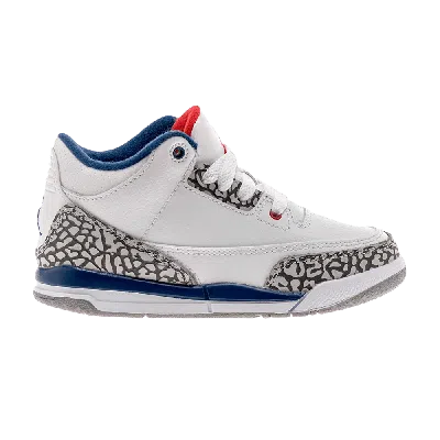 Pre-owned Air Jordan 3 Retro Ps 'true Blue' 2016 In White