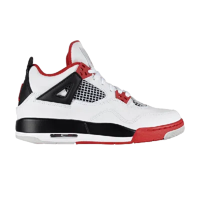 Pre-owned Air Jordan 4 Retro Gs 'fire Red' 2012 In White