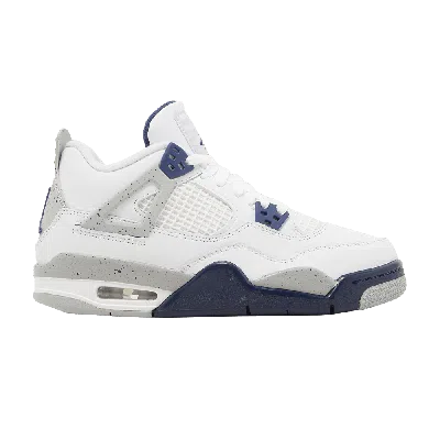 Pre-owned Air Jordan 4 Retro Gs 'midnight Navy' In White