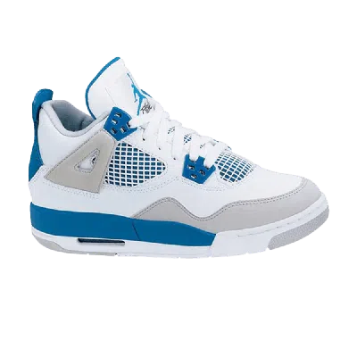 Pre-owned Air Jordan 4 Retro Gs 'military Blue' 2006 In White