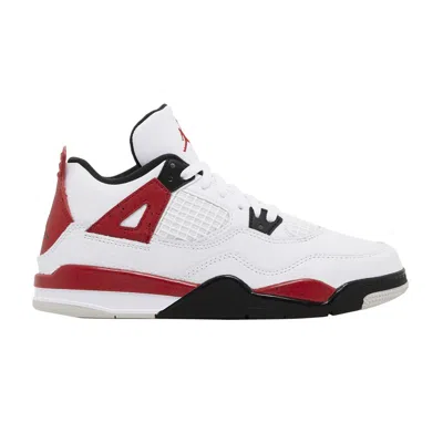 Pre-owned Air Jordan 4 Retro Ps 'red Cement' | White | Kid's Size 10.5