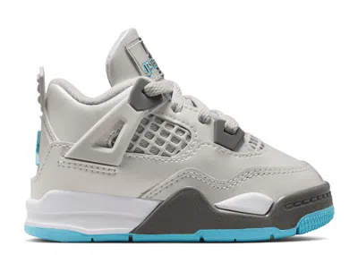 Air Jordan Babies'  4 Retro Td 'photon Dust Blue Chill' In Gray