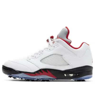 Air Jordan 5 Low Golf 'fire Red' In White