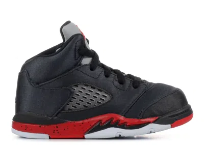 Air Jordan Babies'  5 Retro Td 'satin Bred' In Black