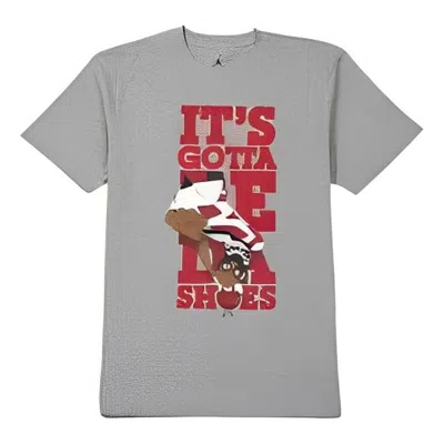Air Jordan 6 Graphic T-shirt 'grey Red' In Gray