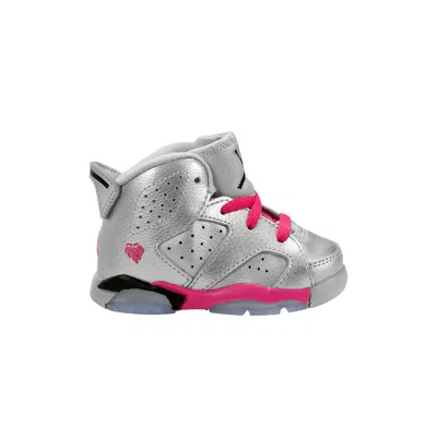 Pre-owned Air Jordan 6 Retro Td 'valentines Day' | Silver | Infant Size 7