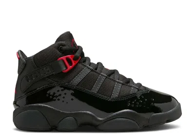 Air Jordan 6 Rings Ps 'anthracite Fire Red' In Black
