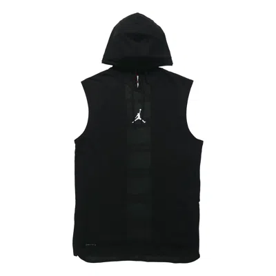 Air Jordan Air Dri-fit Back Alphabet Printing Hooded Vest Black White