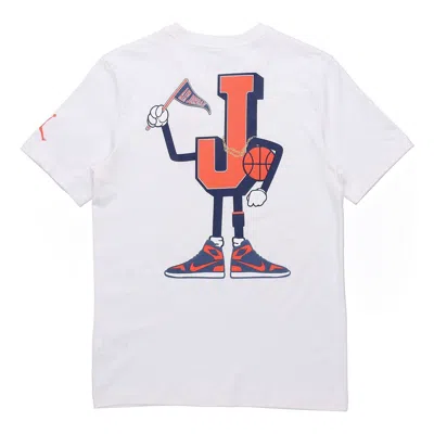 Air Jordan Aj23 Mens Varsity Sports Crew-neck Short Sleeve White