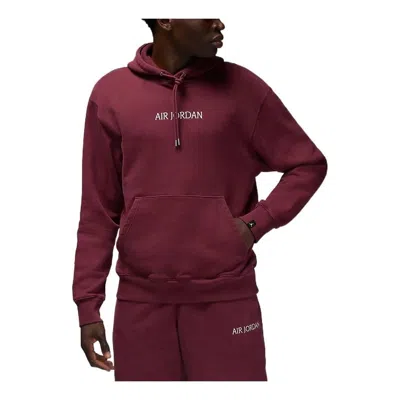 Air Jordan Alphabet Drawstring Hoodie Men's Red In Burgundy