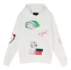 Air Jordan Alphabet Pattern Pullover Hooded Long Sleeves Hoodie Men's White