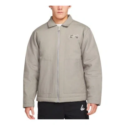 Air Jordan Alphabet Printing Zipper Jacket Gray