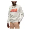 Air Jordan Alphabet Round Neck Long Sleeves Hoodie Men's Creamy White In Neutral
