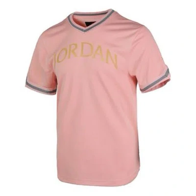 Air Jordan Alphabet Sports Short Sleeve T-shirt Men's Pantone Color In Pink