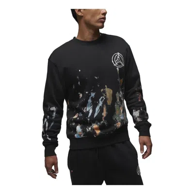 Air Jordan Artist Series By Jammie Holmes Fleece Crew-neck Sweatshirt 'black'