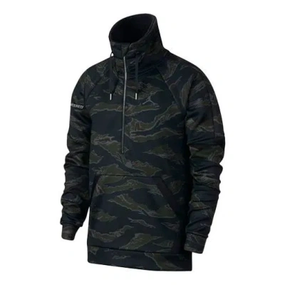 Air Jordan Athleisure Casual Sports Cardigan Pullover Jacket Camouflage In Green