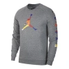 Air Jordan Athleisure Casual Sports Knit Round Neck Basketball Pullover Gray