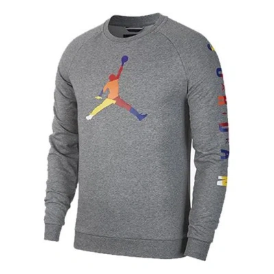 Air Jordan Athleisure Casual Sports Knit Round Neck Basketball Pullover Gray