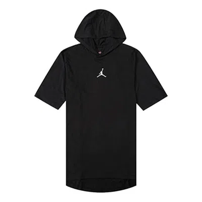 Air Jordan Athleisure Casual Sports Solid Color Hooded Short Sleeve T-shirt 'black'