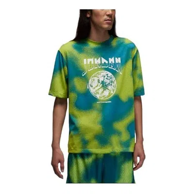 Air Jordan Basketball Wear Short Sleeve T-shirt 'green Blue'