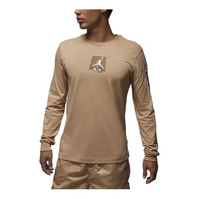 Air Jordan Brand Graphic Long-sleeve T-shirt 'hemp' In Neutral