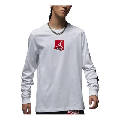 Air Jordan Brand Graphic Long-sleeve T-shirt 'white' In Gray