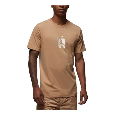 Air Jordan Brand Graphic T-shirt Asia Sizing 'khaki' In Burgundy