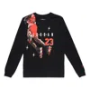 Air Jordan Brand Holiday Casual Sports Round Neck Alphabet Printing Long Sleeves Black In Black