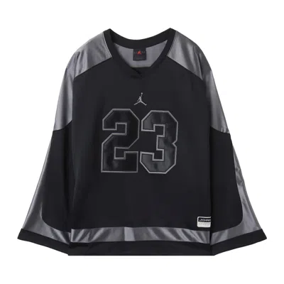 Pre-owned Air Jordan Brooklyn Collegiate Hockey Jersey 'black/iron Grey/iron Grey' | Men's Size M