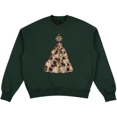 Pre-owned Air Jordan Brooklyn Fleece Crew Neck Sweatshirt 'midnight Green/black' | Men's Size Xl