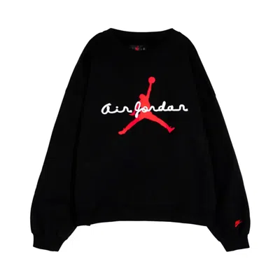 Pre-owned Air Jordan Brooklyn Fleece Crewneck Sweatshirt 'black/infrared 23' | Men's Size Xl