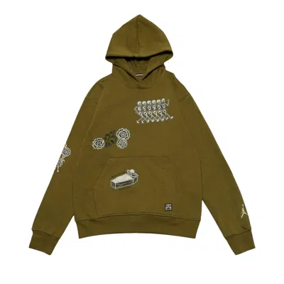 Pre-owned Air Jordan Brooklyn Fleece Pullover Hoodie 'pacific Moss' | Green | Men's Size L