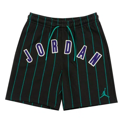 Pre-owned Air Jordan Brooklyn Fleece Striped Diamond Short 'off Black/new Emerald' | Men's Size Xl